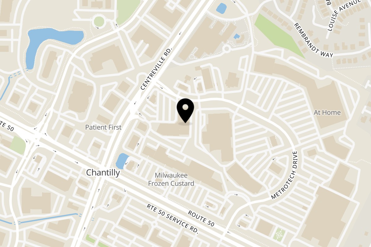 Map showing the location of Supreme Thai Bistro on 13971 Metrotech Dr in Chantilly